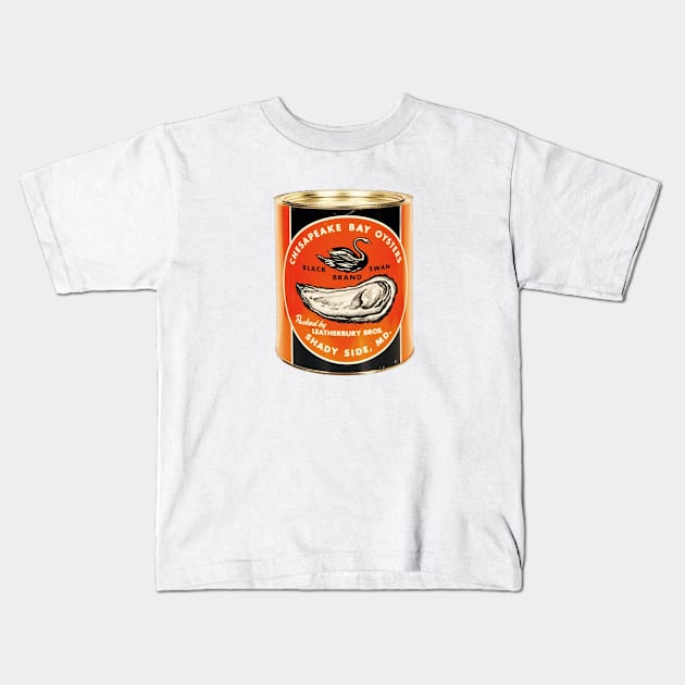 Chesapeake Bay Oysters: Retro advertising Kids T-Shirt by Walters Mom